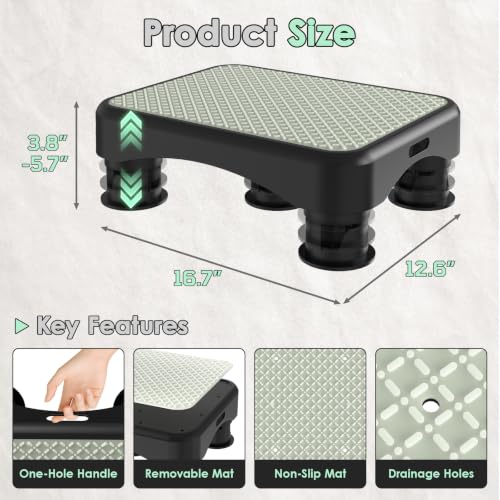 Adjustable Adult Bed Step Stool - 3-Level Non-Slip Support for Seniors & Home Use