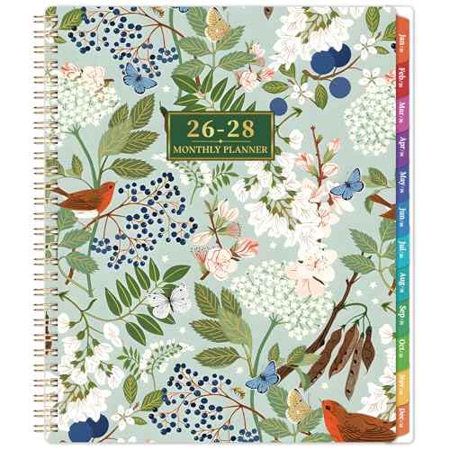 2026-2028 Monthly Planner/Calendar - 3 Year Monthly Planner 2026-2028, January 2026 - December 2028, 9" x 11", 3 Year Calendar 2026-2027-2028 with Colorful Tabs, Notes Pages, Inner Pocket