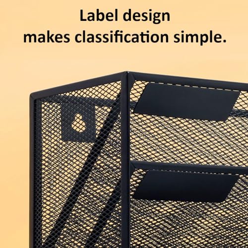 Kuntine.B Black 5-Tier Wall File Organizer for Office & Home - Hanging Magazine Holder