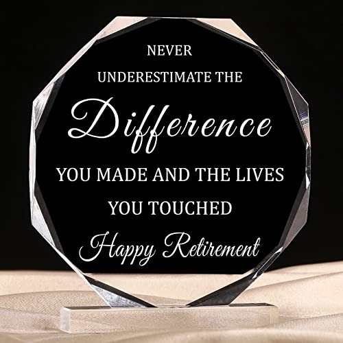 Novel Style Happy Retirement Gift Crystal Plaque with Stand - Men & Women