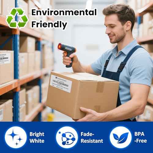 4"X2" Direct Thermal Barcode Labels, Shipping Labels, 750 Tags of Roll, Compatible with Zebra Printers (4 Roll-3000 Tags)