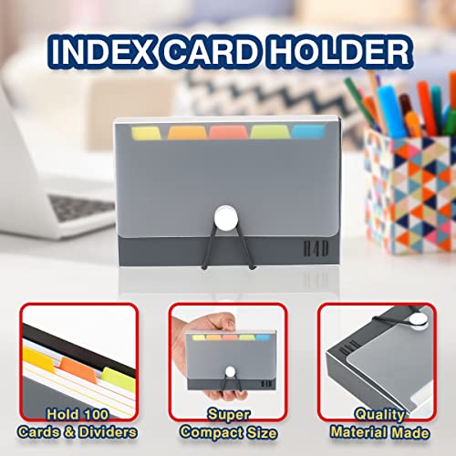 H4D Black 3x5 Index Card Case with 100 Ruled Cards & Dividers