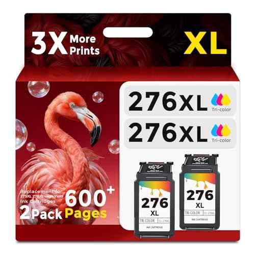 276XL Compatible Color Ink Cartridge Replacement for Canon Ink 276 276XL CL-276 XL CL276 (Tri-Color, 2-Pack) Work with TS3522 TR4720 TR4722 TS3520 TS3500 TR4700 TS3700 TS3720 TS3722 Printer