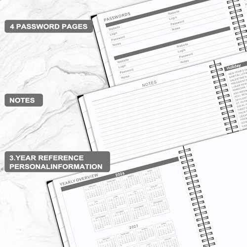 2026 Monthly Planner - JAN. 2026 - DEC. 2026, 2026 Planner with Colorful Tabs, 8.5" x 11", Monthly Planner/Calendar 2026 with Pocket, Thick Paper, Twin-Wire Binding - Black