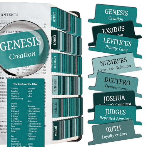 Bible Tabs Premium Tear Resistant Bible Tabs ? Easy to Apply, Laminated for Durability ? Old & New Testament ? Perfect for All Bibles - for Women and Men (Teal)