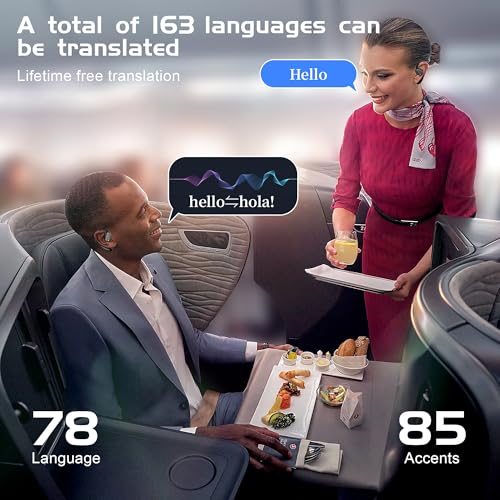 IAMJOY Language Translation Earbuds, 163 Two Way AI Translator Earbuds Language Translator OWS Earbuds Real Time 3-in-1 Online Translator Device with APP Fit iOS £¦ Android for Travel Business Learning