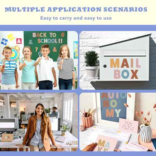 30 Sheets Letter Stickers 300 Pcs Large Bulletin Board Letters Set for Boho Classroom Decor,Vinyl Self Adhesive Alphabet ABC Stickers for Poster Board Mailbox Craft Home Door Wall Decor(2.5 Inch,Boho)