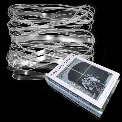 50 Pcs Clear Rubber Bands 200x5mm (Perimeter x Width) Transparent TPU Rubberband Clear Elastic for Home Office Crafts