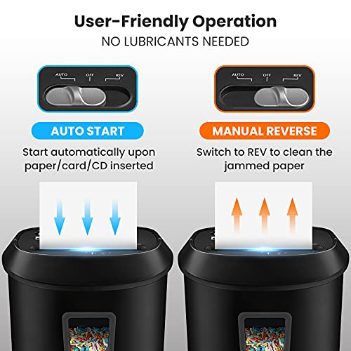 VidaTeco 14-Sheet Cross Cut Paper Shredder with 6.6-Gallon Bin, Anti-Jam System