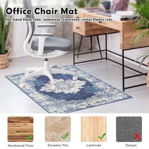 Office Chair Mat,Carpet Computer Chair Mat On Carpet Desk Chair Rug for Carpeted Floors