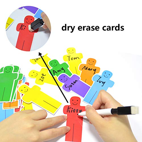 Classroom Attendance Pocket Chart with 36 Reusable Student Cards - Easy Check-In Tool