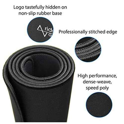 Gaming Mouse Pad (5mm) Massive 46 inch | 46x17.3x0.20 Extra Thick | Black | Stitched Edge, Large Washable Desk Mat