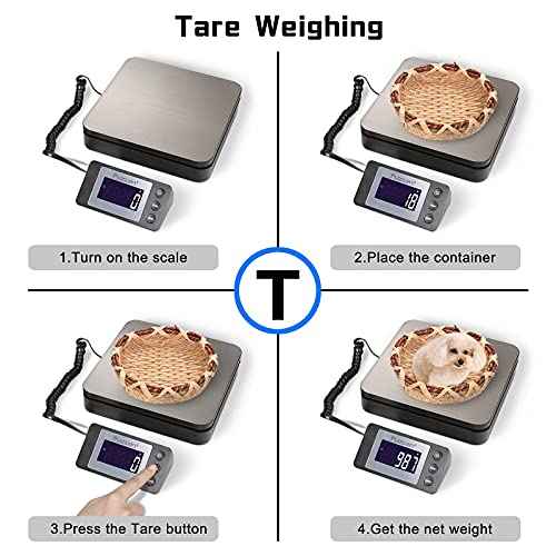 Fuzion Digital Shipping Scale 88lb ¡¿ 0.1oz, Durable Stainless Steel Postal Scale with Tare, 4 Weighing Modes, Shipping Scale for Packages, Postage Package Scale with Ac Adapter