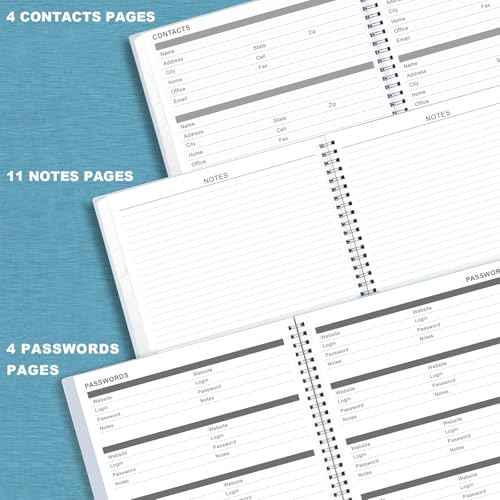 2026 Monthly Planner - 2026 Planner, JAN. 2026 - Dec. 2026, 8.5" x 11" Monthly Planner/Calendar, 12-Month Planner with Tabs & Pocket & Label, Contacts and Passwords, Thick Paper, Twin-Wire Binding - Grey