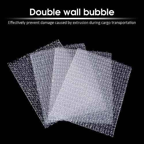50 Pcs Bubble Pouch Wraps, 6''x8'' Clear Bubble Out Bags for Packing, Double Walled Cushioning Bags for Shipping, Storage and Moving(Not Self-Seal)