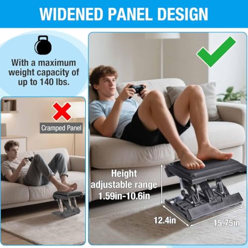 Scalebeard Adjustable Foot Rest Under Desk - Black Extra Large, Ergonomic Comfort
