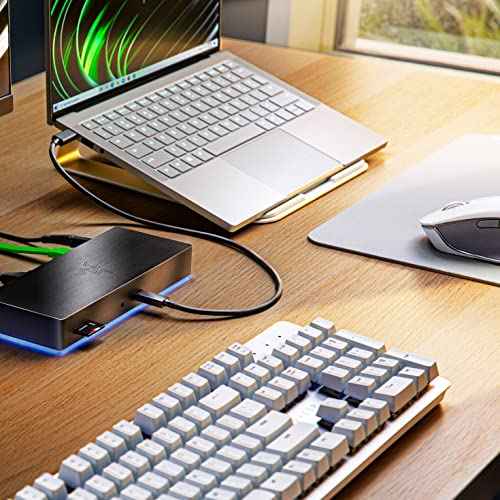 Razer Laptop Stand: Ergonomic Design - Anodized Aluminum Construction - Mercury White