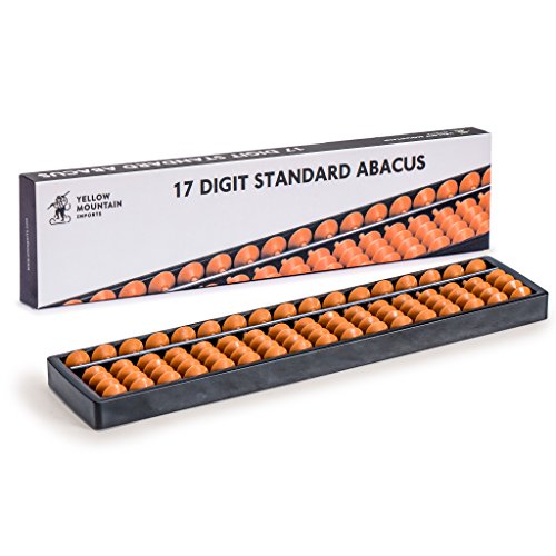 Yellow Mountain Imports 10.5 inch Standard Soroban Abacus - 17 Columns, Classic Montessori Math Tool