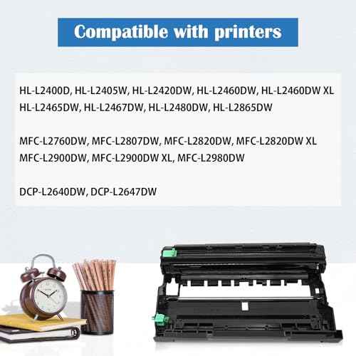 DR830 Drum Unit Replacements for DR830 DR 830 Use with HL-L2400D HL-L2405W HL-L2460DW HL-L2480DW DCP-L2640DW DCP-L2647DW MFC-L2807DW MFC-L2820DW MFC-L2820DWXL MFC-L2900DW Printer