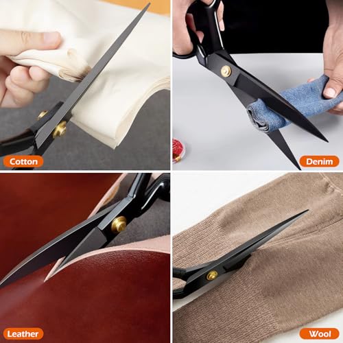 8-Inch Heavy Duty Fabric Scissors - Professional Sewing Shears for Leather & Crafting