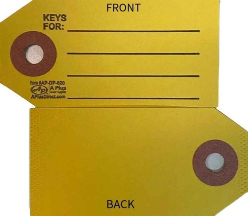 Key Tags with Rings - Yellow - 1000 Qty. DP-820 (P4)