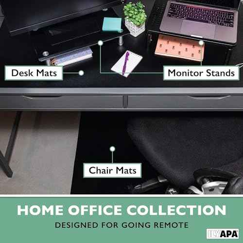 Ilyapa Office Desk Mat Clear - 17 x 36 Inch Plastic Computer Mat with Anti Slip Texture