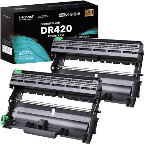 Compatible DR420 Drum Replacement for Brother DR-420 DR420 Compatible with HL-2270DW HL-2280DW MFC-7860DW MFC-7360N HL-2240 HL-2240D DCP-7065D DCP-7060D MFC-7240 Printer (2 Black, Not Toner)