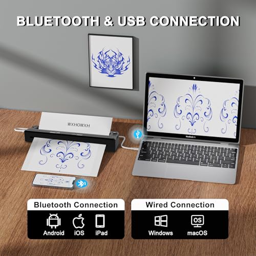 Wireless Tattoo Stencil Printer for Artists & Beginners - Bluetooth Portable Design