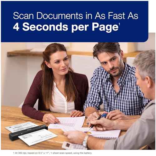 Epson Workforce ES-60W Wireless Portable Sheet-fed Document Scanner for PC and Mac 10.7" x 1.9" x 1.4"