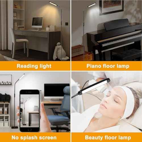LED Floor Lamp for Living Room Lash Light for Eyelash Extensions Lash Lamp Stepless Adjustable 3000k-6000k Colors & Brightness Standing