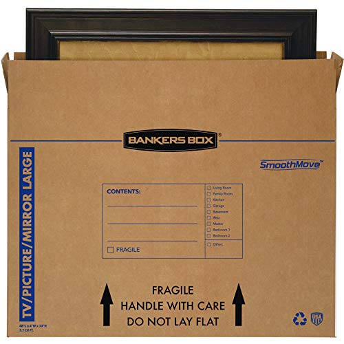 Bankers Box Large 4-Pack Moving Boxes for 55" TV, Pictures & Mirrors