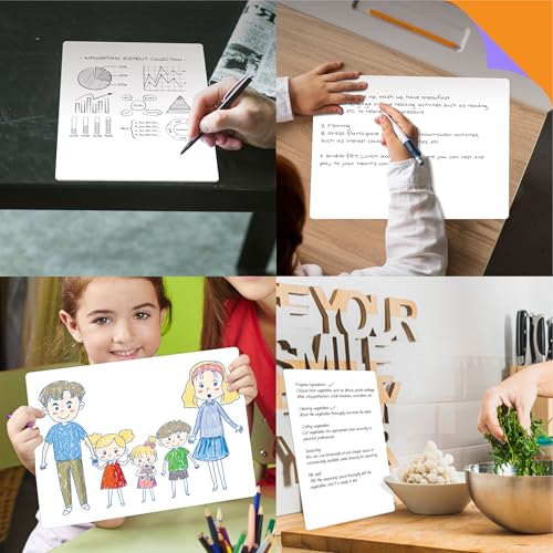 8 Packs Small Whiteboards, Double Sided Dry Erase Blank Board, Writable and Erasable White Board for Office, Home, Classroom, Math, Drawing (Each Measures 12¡± x 9¡±)