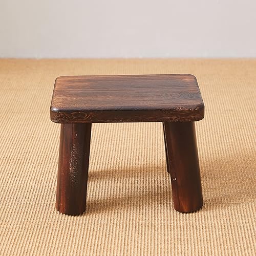 Solid Wood Step Stool for Adults - 14.2 x 10.2 x 10.6 in, Sturdy Foot Stool