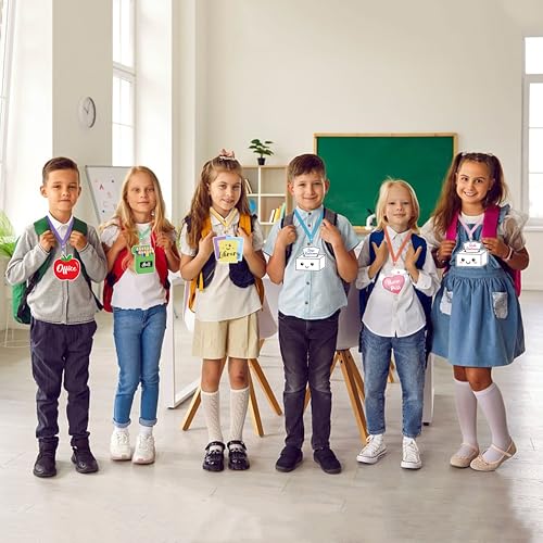 Unbreakable Wooden Classroom Hall Passes with Lanyards - Set of 6