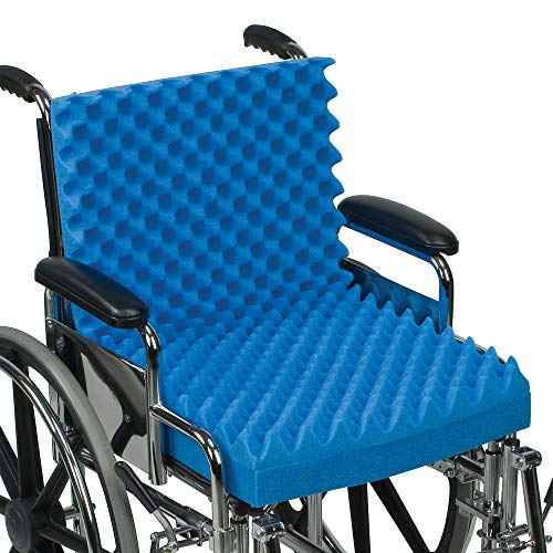 DMI Egg Crate Sculpted Foam Chair Cushion, Seat Cushion, Car Seat Cushion, Office Chair Cushion Relieves Back Pain, Tail Bone Pain, Sciatica, 32 X 18 X 3 inches, Full Back,1 Count