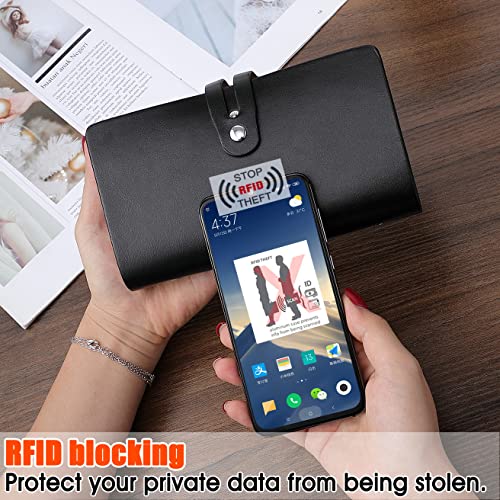 Romozi Black RFID Credit Card Holder Organizer with 96 Card Slots