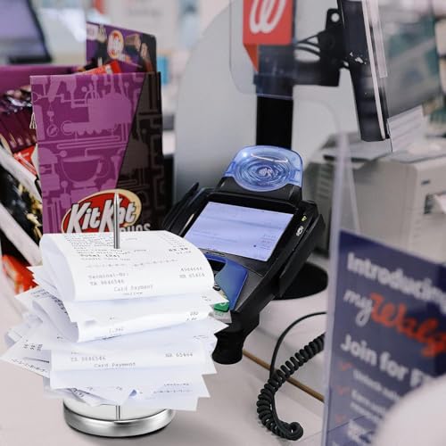 2pcs Restaurant Receipt Holders with Spike & Base - Metal Ticket Organizer