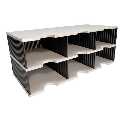 Ultimate Office Tierdrop Desktop Organizer. 6-Compartment High Capacity Mail, Classroom and Literature Sorter, Features Extra High Slots for Bulky Packages & Supplies. Add-On Tiers for Easy Expansion