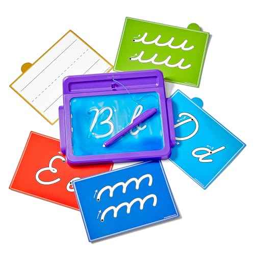 hand2mind Cursive Letter Tracing Sensory Pad, Reusable Handwriting Practice for Kids, Cursive Alphabet Learning Toys, Tracing Board, Fine Motor Activities, Writing Center for Classroom