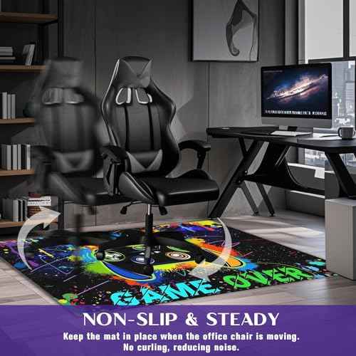 Office Chair Mat for Hardwood Gamer 48"x60" Computer Gaming Chair Mat Anti-Slip Rugs Game Protector for Rolling Chairs Under Desk Rug for Home