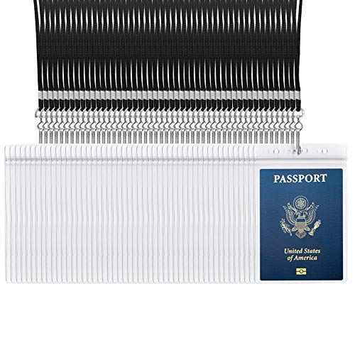 50PACK 4x6Inch Extra Large Passport Holders with Lanyards Fill for Passports,Cash, Credit Card, Plane Ticket, Receipts.by CypesCrafts