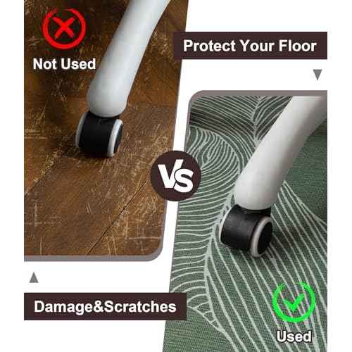 chakme Office Chair Mat for Hardwood Floor, 48"x36" Easy Glide Computer Desk Mat Protector for Rolling Chair Under Desk Rug Nonslip Backing, Machine Wash, (Leaf)
