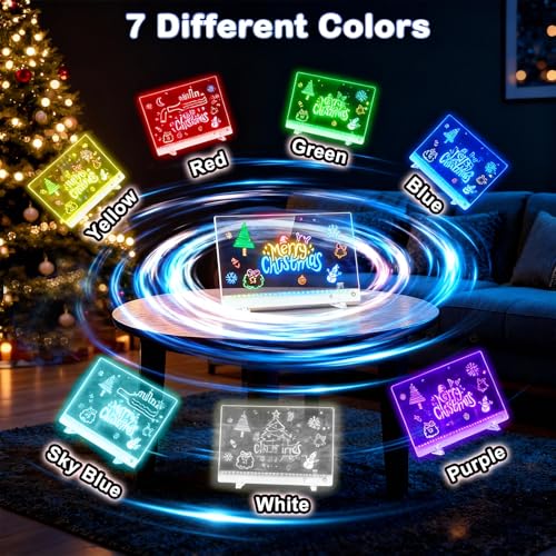 Momozzle 17" LED Drawing Board with 13 Light Effects, Rechargeable Neon Doodle Tablet for Kids - Variant: 17"Drawing Board
