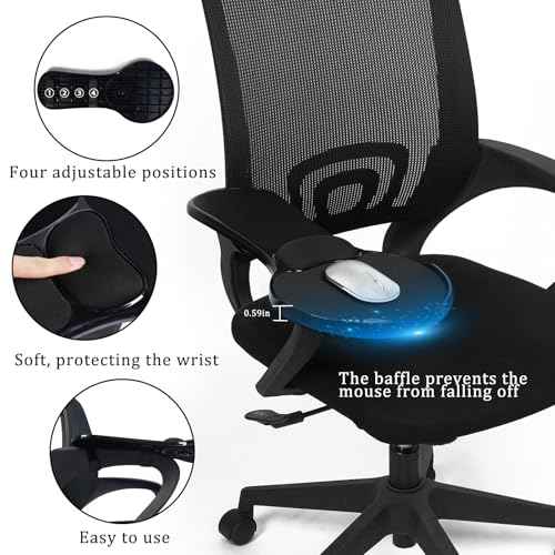 Ergonomic Arm Rest Mouse Pads for Chairs, Upgrade Adjustable Chair arm Mouse pad, Gaming Covers for Elbows and Forearms Pressure Relief,Mouse pad Chair Attachment