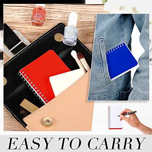 Leinuosen 100 Pack Mini Spiral Notebooks 3'' x 5'' Bulk Small Pocket Memo Pad 75 Sheets for College Ruled Office Home Business Work(Bright,Side Spiral)