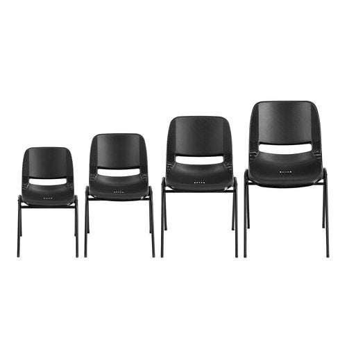 Flash Furniture HERCULES Series 440 lb. Capacity Kid's Black Ergonomic Shell Stack Chair with Black Frame and 12" Seat Height (17"D x 13.88"W x 22"H), Set of 1