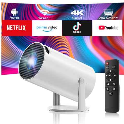 Projector with WiFi and Bluetooth, Mini Projector, 4K 1080P Support Portable Wireless Movie Projectors 220¡Æ Rotatable 130'' Screen Auto Keystone Compatible with HDMI/iPhone/TV Stick for Bedroom Indoor