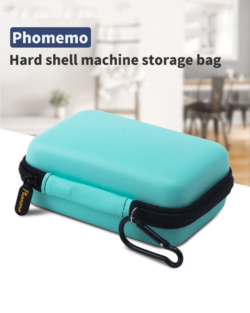 Phomemo Label Printer Case Hard Carry Case Compatible D30/M02/T02/M110/P21/D110 Label Printer, Label Maker Labeler Storage Holder, Green