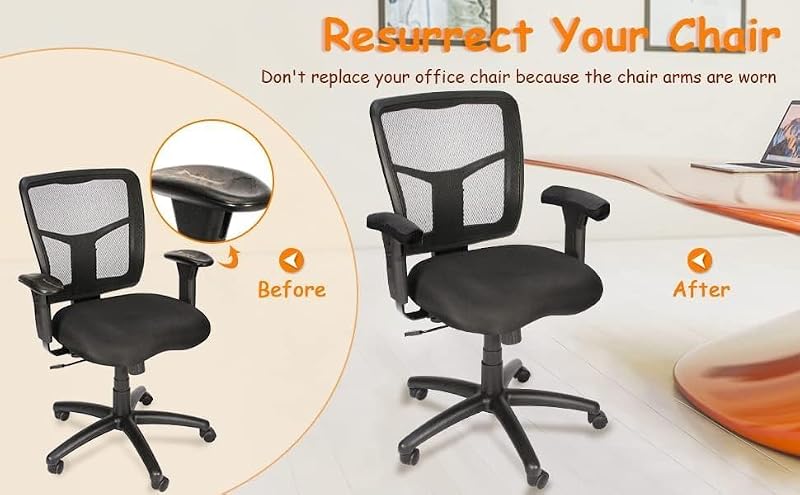 DHXYZZB Large Office Chair Arm Covers - Thickened Stretchable Armrest Pads, 2 Pieces