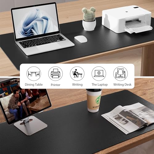 Aothia Waterproof Non-Slip Desk Pad Protector 23.6 x 13.7 Inches Black